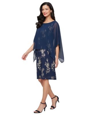 SL Fashions - Petite Round-Neck Sheath Dress