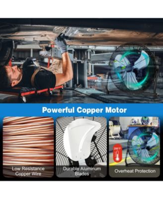 3-Speed High Velocity Floor Fan with Adjustable Tilt Angle and Handle