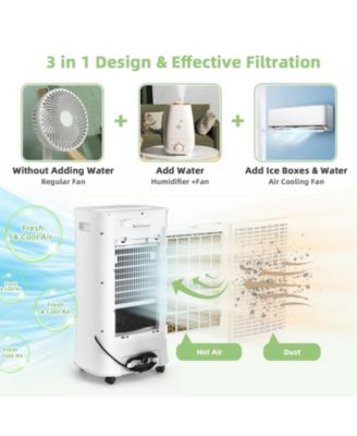 4-in-1 with Timer and 3 Modes, Portable Evaporative Air Cooler