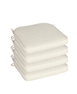 Outdoor Dining Chair Cushions Set of 4, Waterproof Patio Furniture Seat Cushions, Outdoor Chair Pads with Ties, 18 x 19 inch