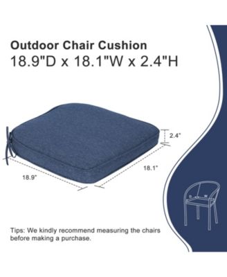 Outdoor Dining Chair Cushions Set of 4, Waterproof Patio Furniture Seat Cushions, Outdoor Chair Pads with Ties, 18 x 19 inch