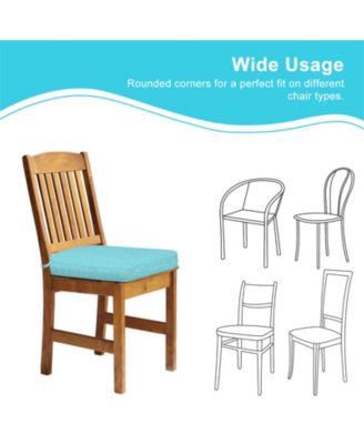 Outdoor Dining Chair Cushions Set of 2, Waterproof Patio Furniture Seat Cushions, Outdoor Chair Pads with Ties, 18 x 19 inch