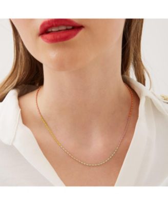 Sterling Silver Enamel Mine Beaded Colourful Rainbow Necklace