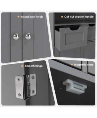 Bathroom Wooden Side Cabinet with 2 Drawers and 2 Doors