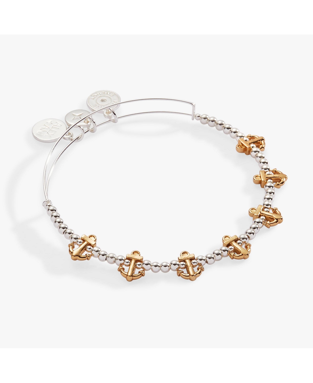 Anchor Beaded Bangle Bracelet - White