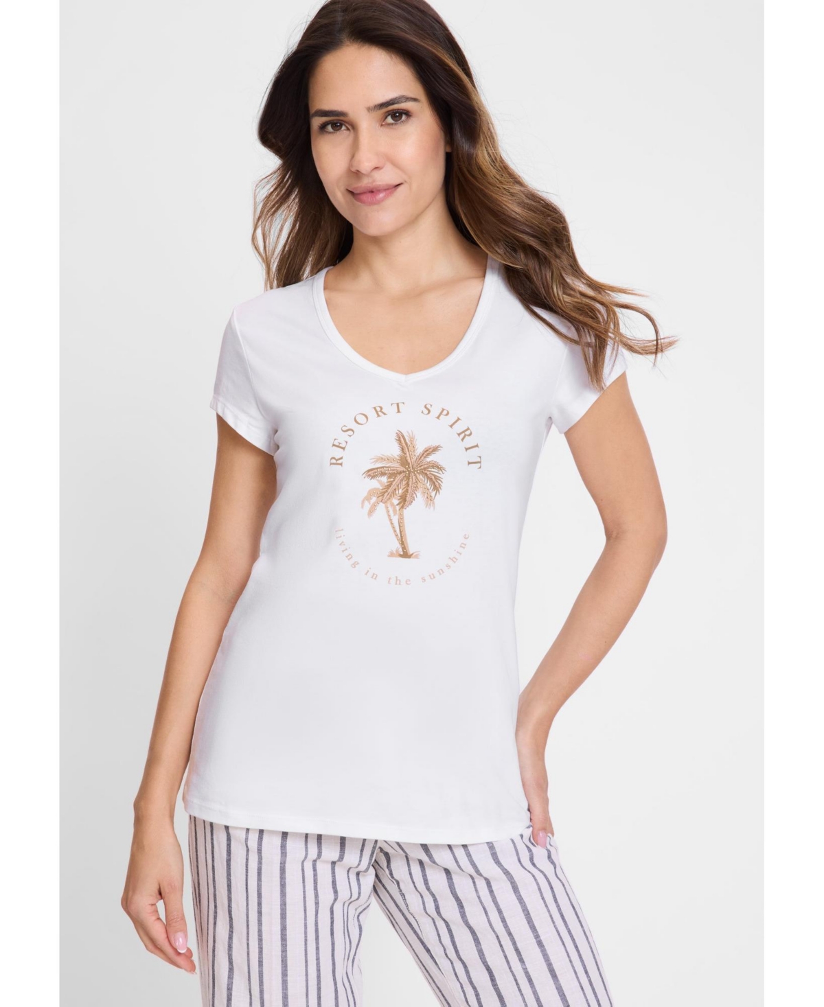 Women's Placement Print T-Shirt - White