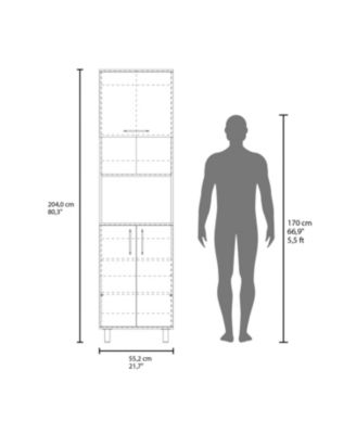 Maeser Kitchen Pantry, 3 Doors, 4 Legs, 5 Shelves