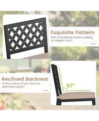 4 PCS Outdoor Bar Stools 27   Counter Height Barstools w/ Removable Cushions