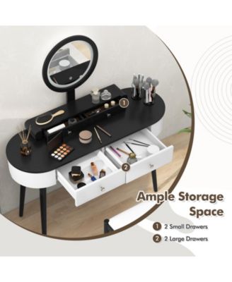 Makeup Vanity Table Set with LED Mirror and 3 Spacious Drawers