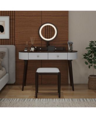 Makeup Vanity Table Set with LED Mirror and 3 Spacious Drawers