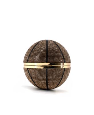 Dribble Small Rhinestone Basketball Clutch Bag