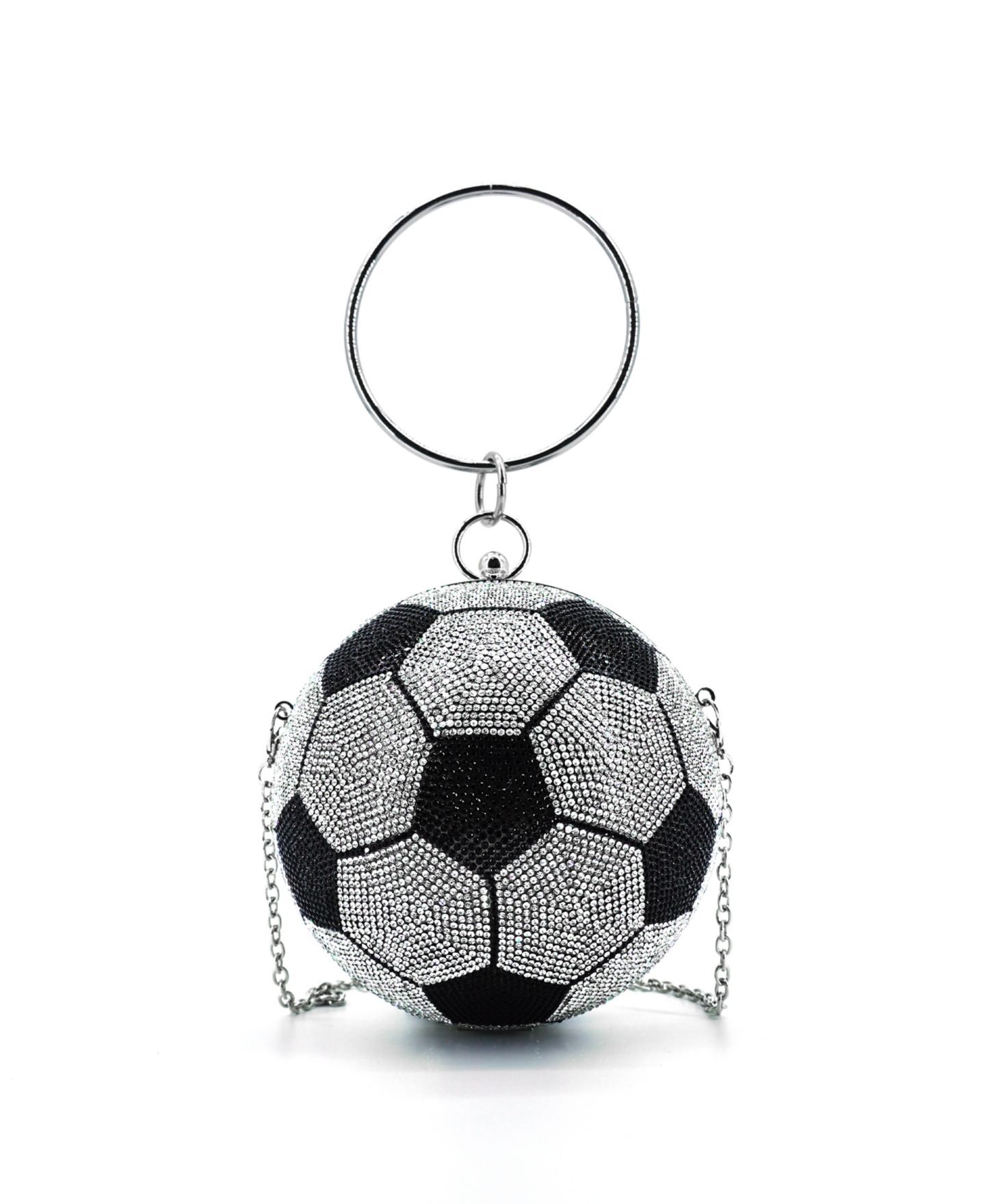 Женский клатч LIKE DREAMS Striker Small Rhinestone Soccer Clutch, цвет: Чёрный — фото 1