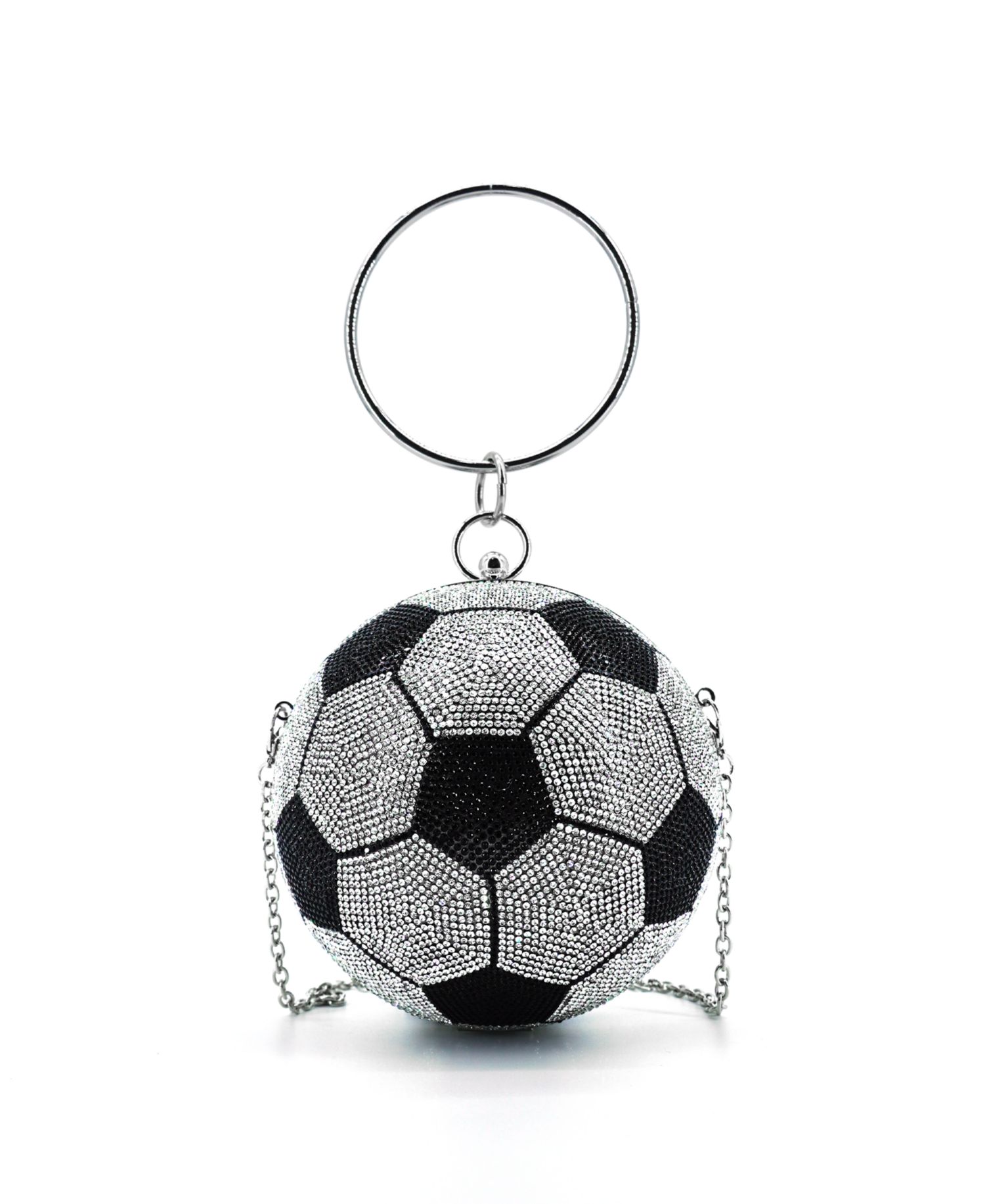 Striker Small Rhinestone Soccer Clutch Bag