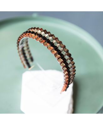 Thin Wavy Headband Set - Black + Clear