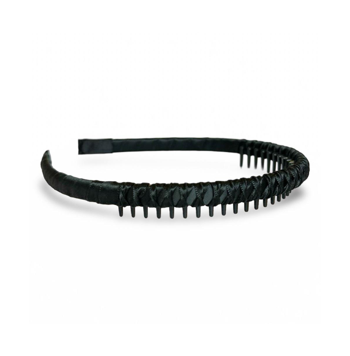 Thin Solid Headband - Black - Black