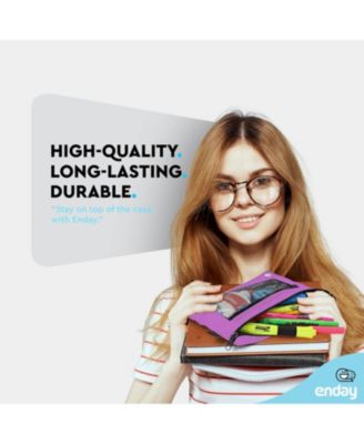 Pink Pencil Pouch For 3 Ring Binder, Zippered Binder Pencil Pouches, 3 Ring Pencil Pouch for Binder, Pencil Case for Binder, Large Pencil Bags for School, Home, and Office.