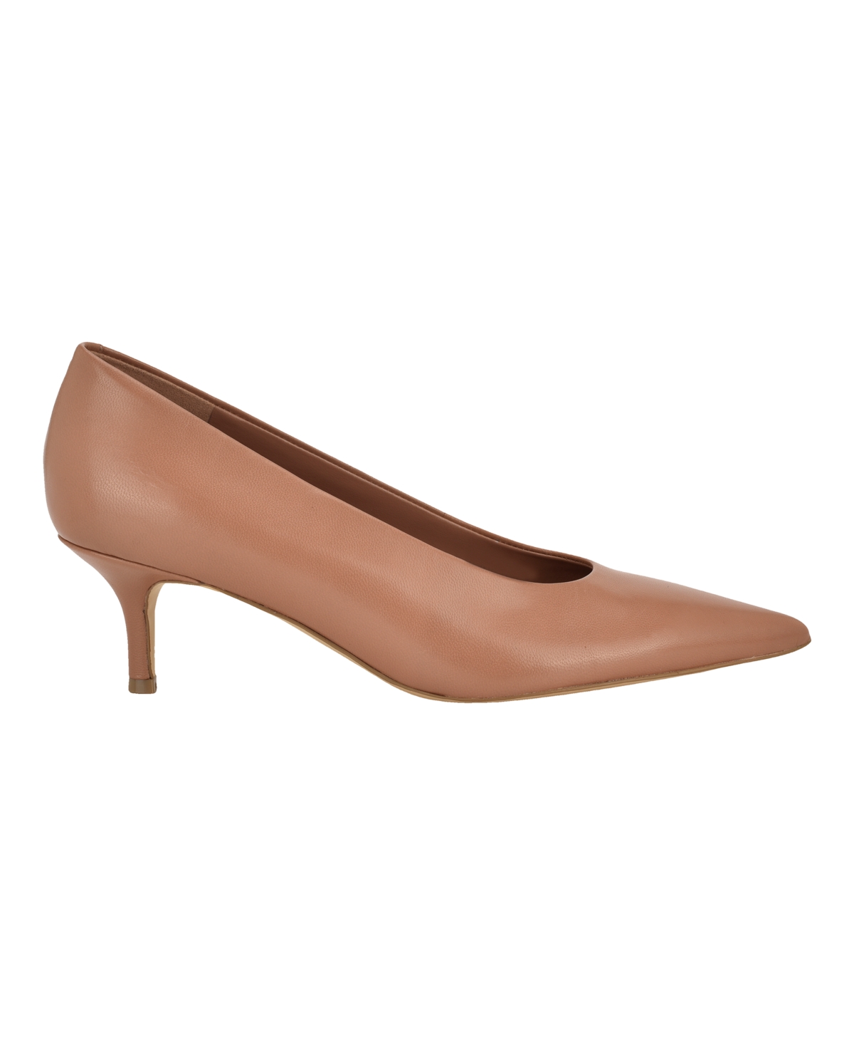 Calvin Klein Voneta Pointed Toe Kitten Heel Pump In Brown