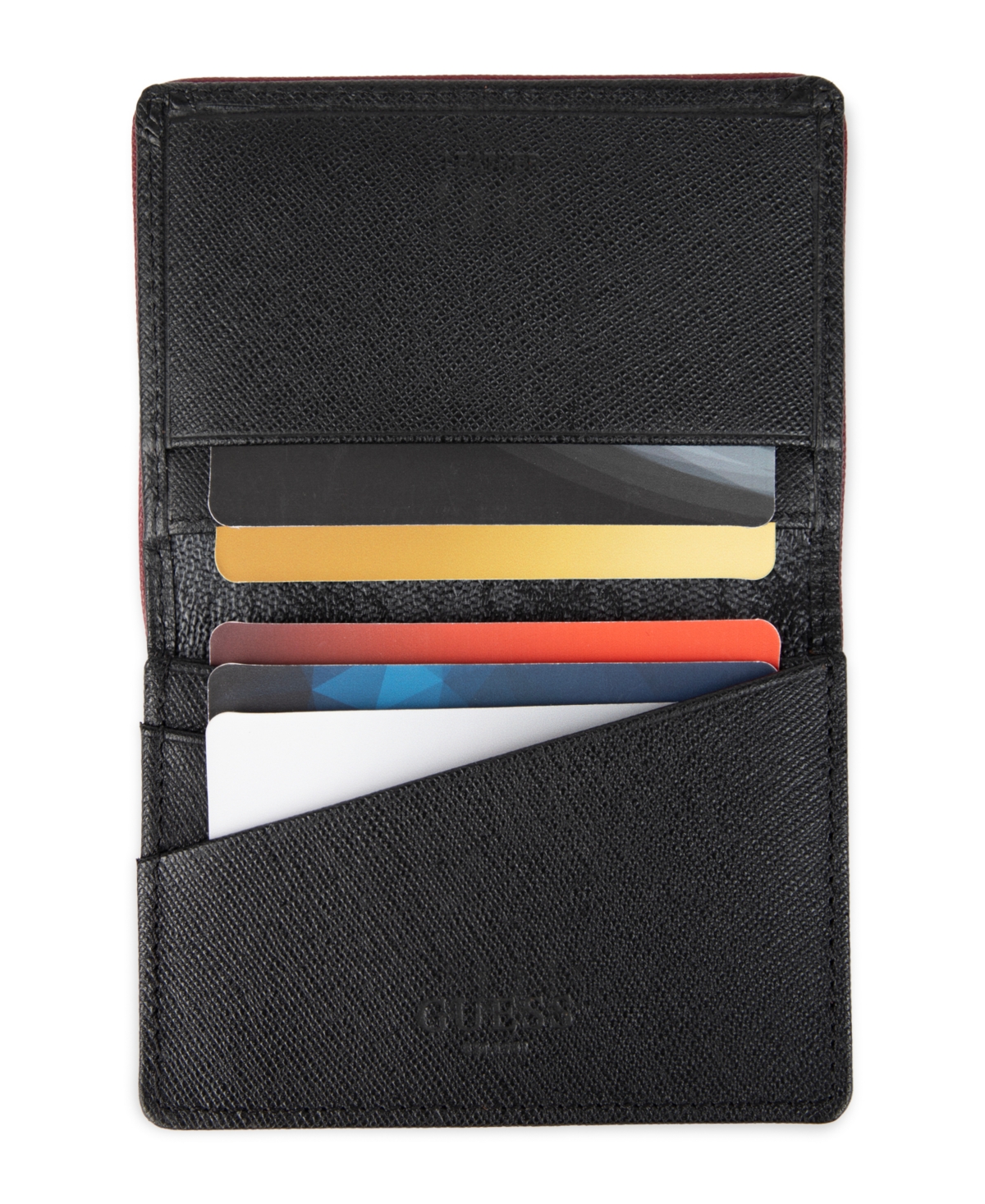 Guess Men's Rfid Quatro G Gusset Card Case Wallet In Black