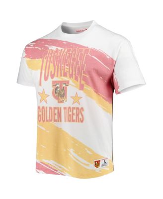 Men's White Tuskegee Golden Tigers Paintbrush Sublimated T-Shirt
