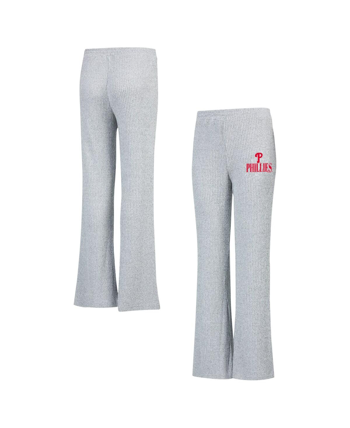 Women's Gray Philadelphia Phillies Juniper Rib Knit Flare Sleep Pants - Gray