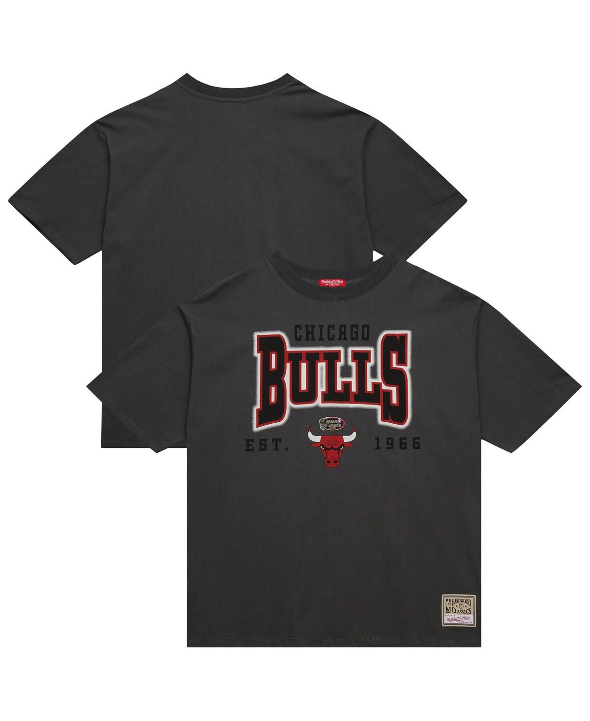 Women's Charcoal Chicago Bulls Hardwood Classics Oversized Boyfriend T-Shirt - Charcoal