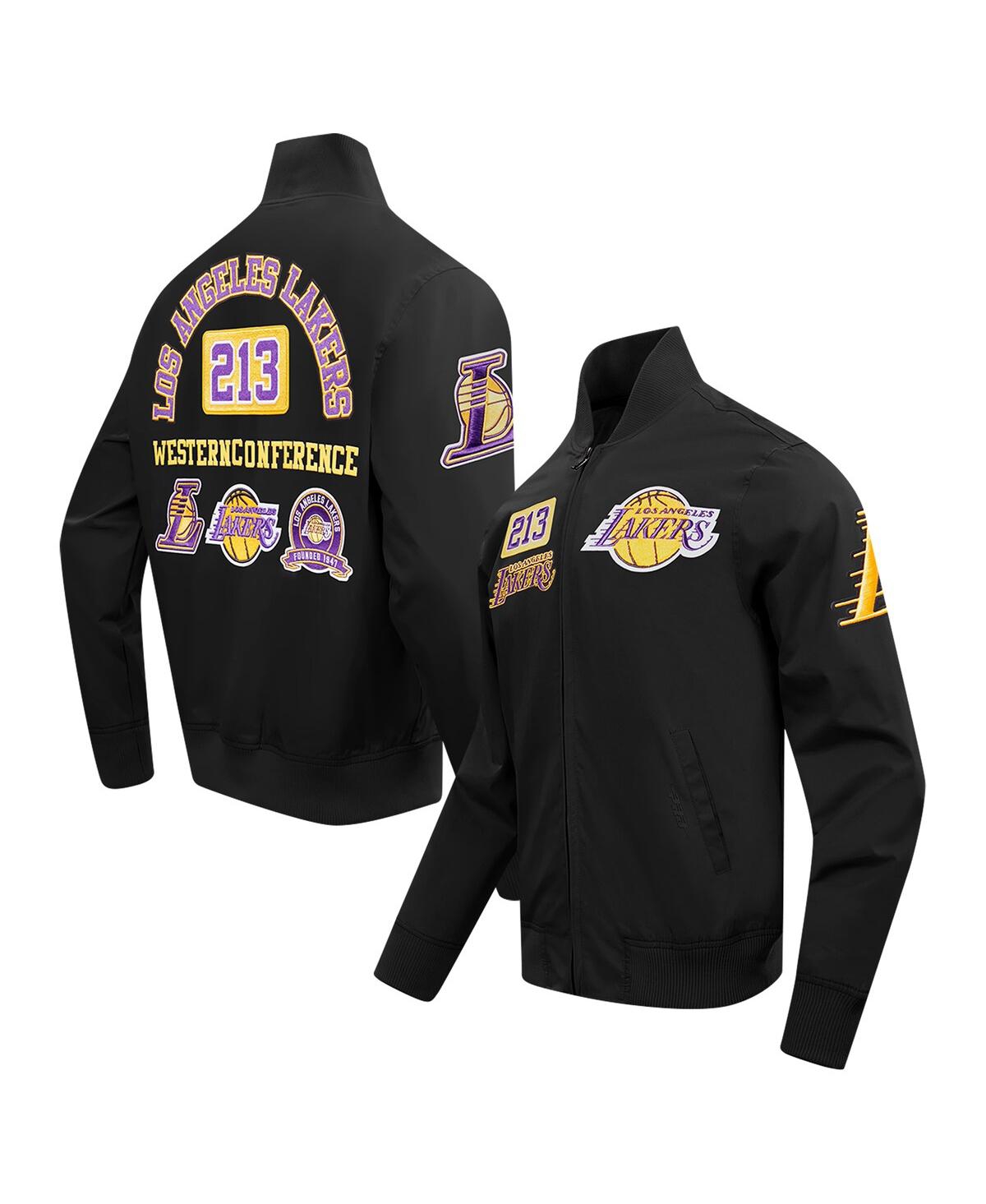 Men's Black Los Angeles Lakers Area Code Twill Full-Zip Jacket - Black
