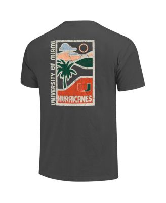 Men's Graphite Miami Hurricanes Comfort Colors Minimal Vista Distressed Graphics T-Shirt