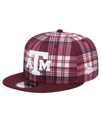 New Era - Men's Maroon Texas A&M Aggies Plaid 9FIFTY Snapback Hat