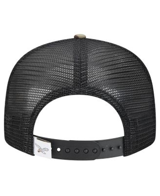 Big Boys and Girls Camo Philadelphia Eagles Throwback Main Trucker 9FIFTY Snapback Hat