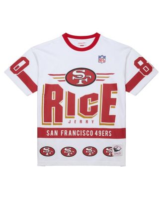 Men's Jerry Rice White San Francisco 49ers Name Number Team Origins Vintage Logo T-Shirt