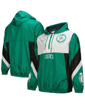 Mitchell & Ness - Men's Kelly Green Boston Celtics Hardwood Classics Team Origins Anorak Quarter-Zip Windbreaker Jacket