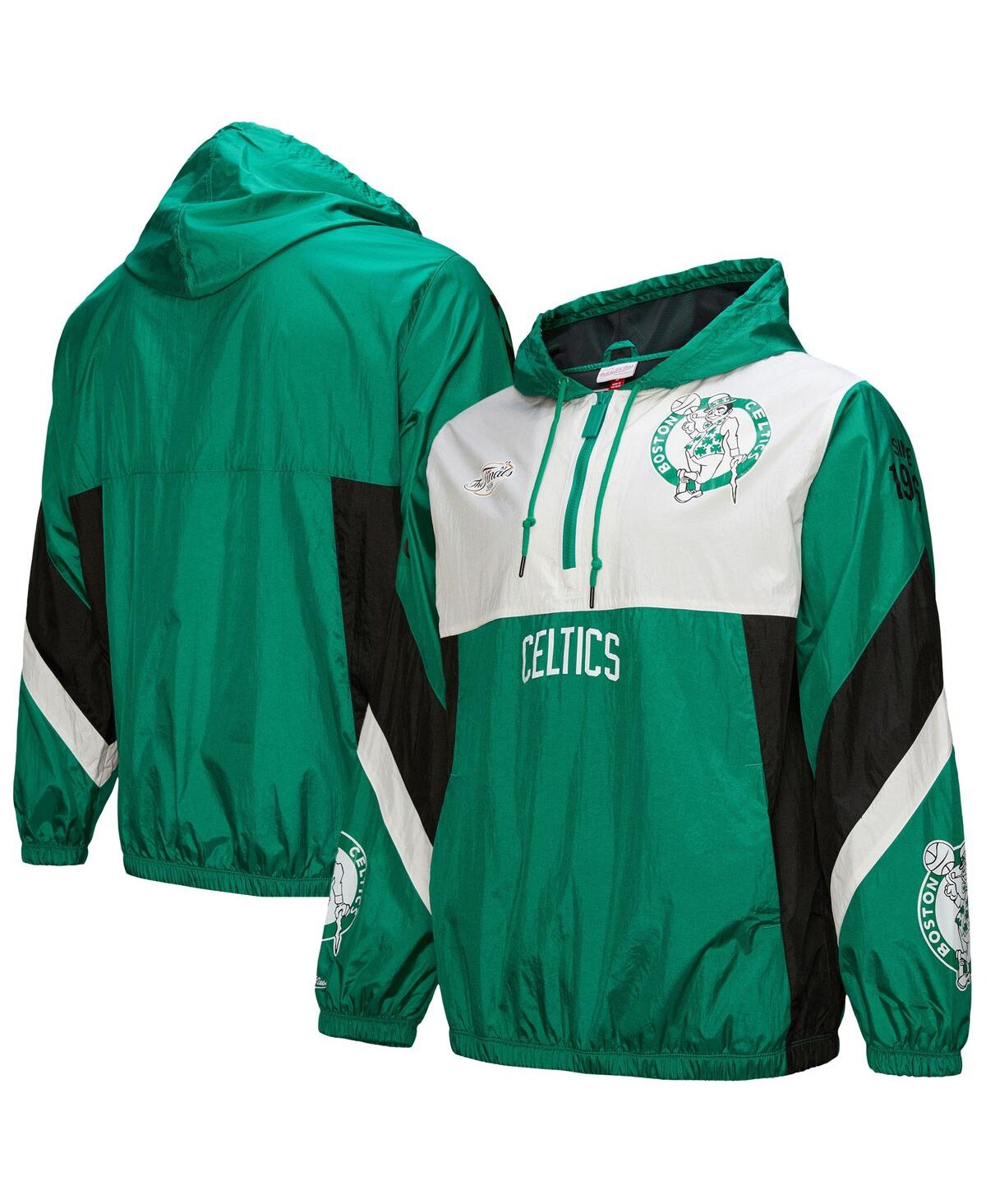 Men's Kelly Green Boston Celtics Hardwood Classics Team Origins Anorak Quarter-Zip Windbreaker Jacket - Kelly Green