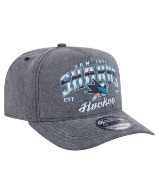 Men's Charcoal San Jose Sharks Throwback Washed A-Frame Pre-Curved 9FIFTY Snapback Hat