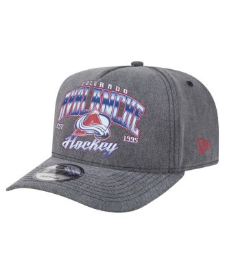 New Era - Men's Charcoal Colorado Avalanche Throwback Washed A-Frame Pre-Curved 9FIFTY Snapback Hat