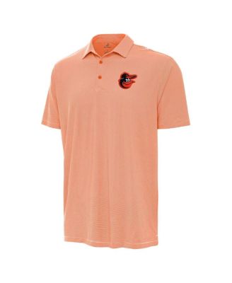 Antigua - Men's Orange/White Baltimore Orioles Twine Polo
