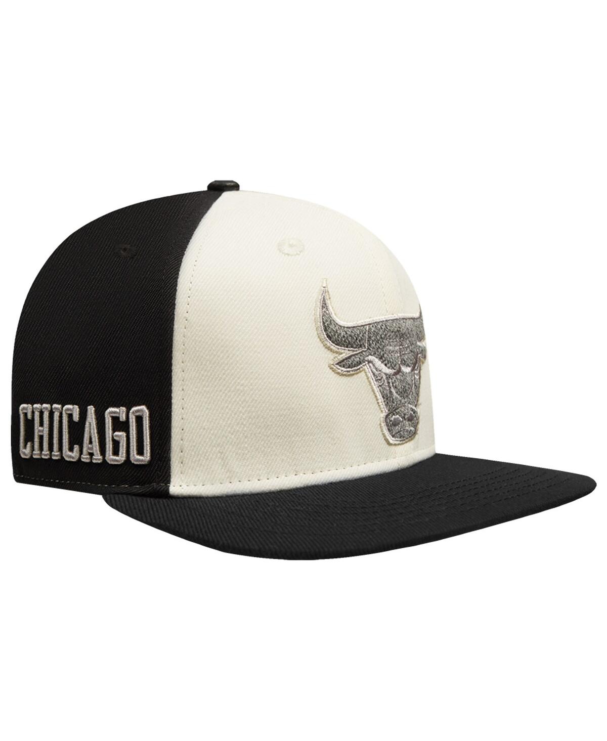 Men's Cream Chicago Bulls French Terry Snapback Hat - Cream
