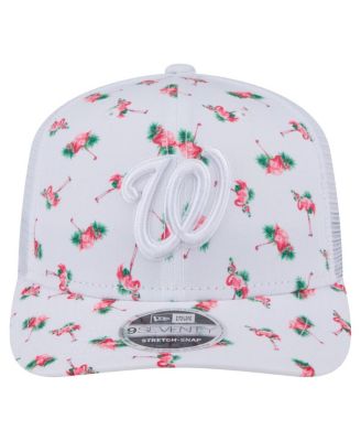Men's White Washington Nationals Flamingo Mesh Back 9SEVENTY Stretch-Snap Hat