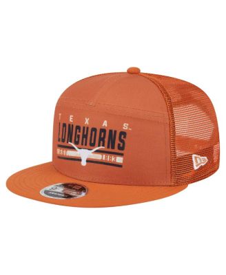 New Era - Men's Orange Texas Longhorns Split Panel 9FIFTY Snapback Trucker Hat