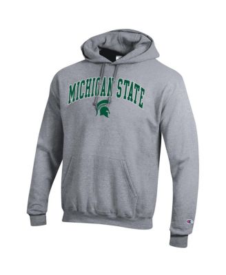 Men's Heather Gray Michigan State Spartans Arch Over Logo Pullover Hoodie