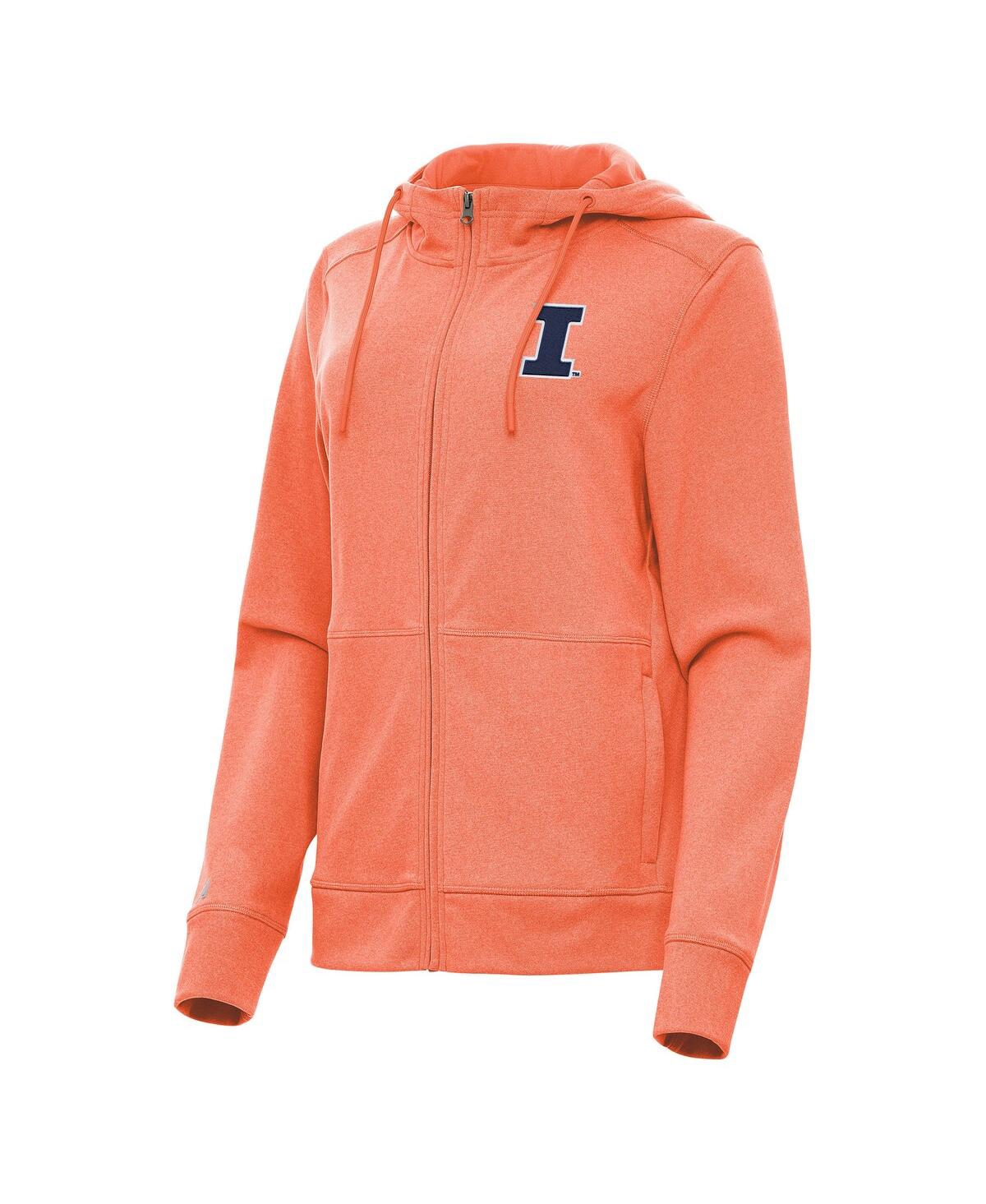 Women's Heather Orange Illinois Fighting Illini Seeker Full-Zip Hoodie - Heather Orange