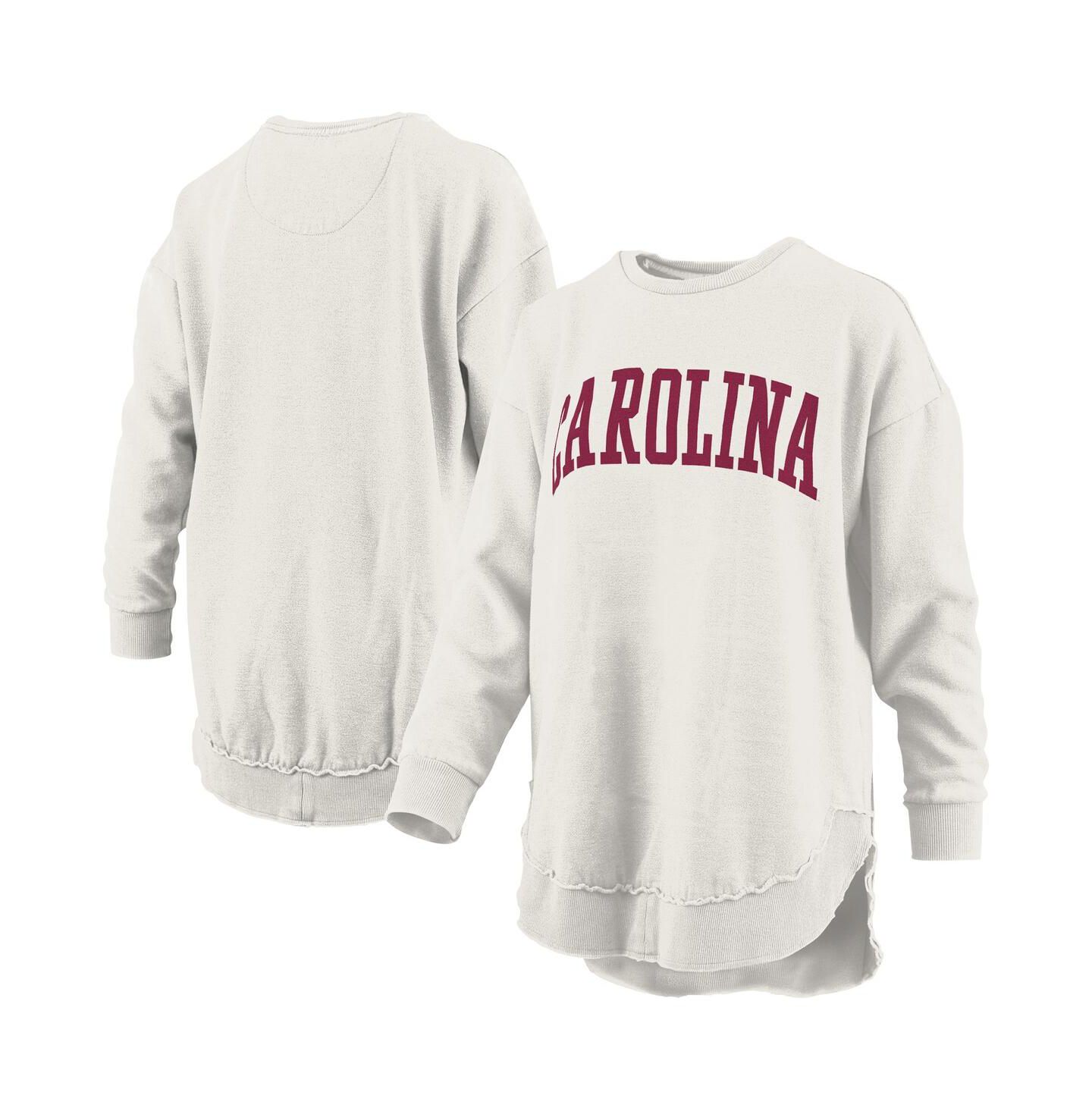 Женский свитшот Pressbox Oatmeal South Carolina Gamecocks Mélange Poncho Vintage Fleece Long Sleeve Pullover — фото 1