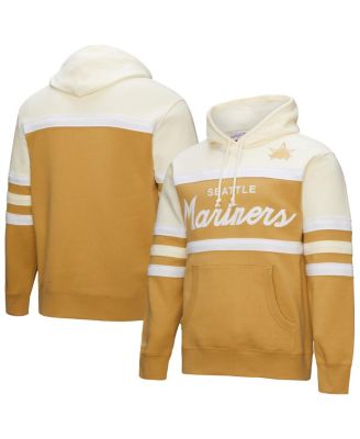 Mitchell & Ness - Men's Tan/Cream Seattle Mariners Head Coach Pullover Hoodie