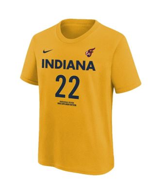 Big Boys and Girls Caitlin Clark Gold Indiana Fever Name Number T-Shirt