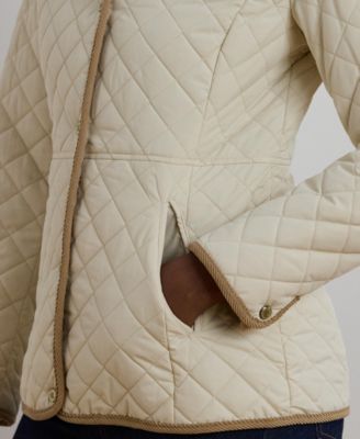 Women's Faux-Sherpa-Collar Quilted Coat, P/XS-XXL