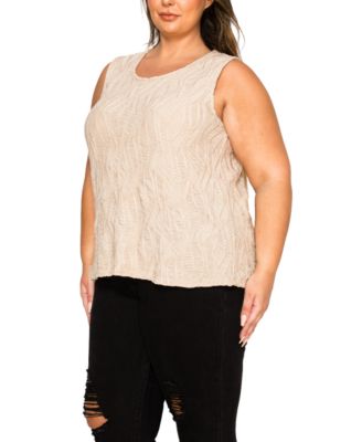 Plus Size Spiral Wave Texture Tank Top