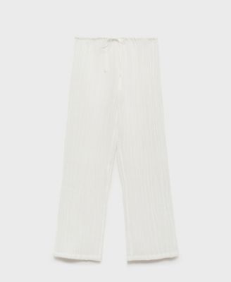 Women's Bow Detail Fluid Ramie Pants