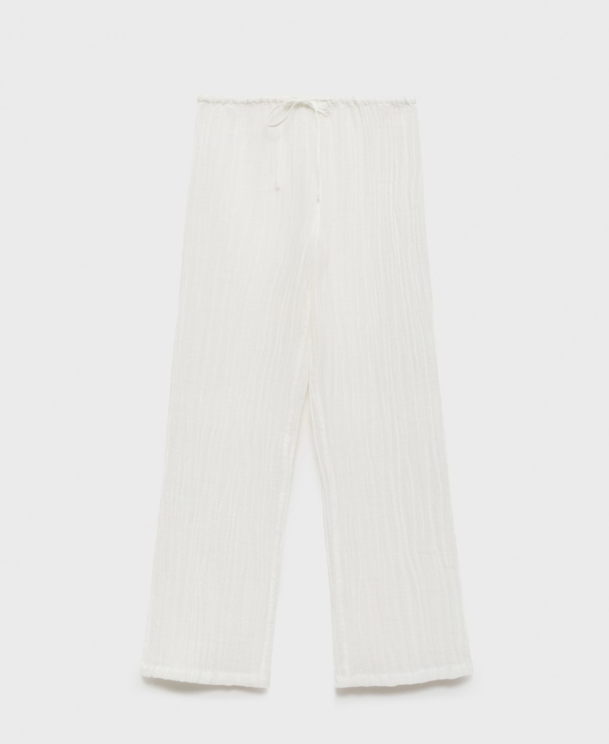 Mango Satin Drawstring Wide Leg Pants