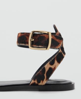 Women's Animal Print Leather Sandals