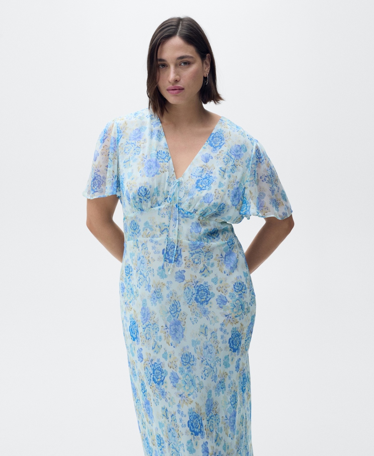 Shop Mango Women's Short Sleeves Floral Dress