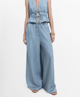 MANGO - Women's Lyocell Palazzo Pants